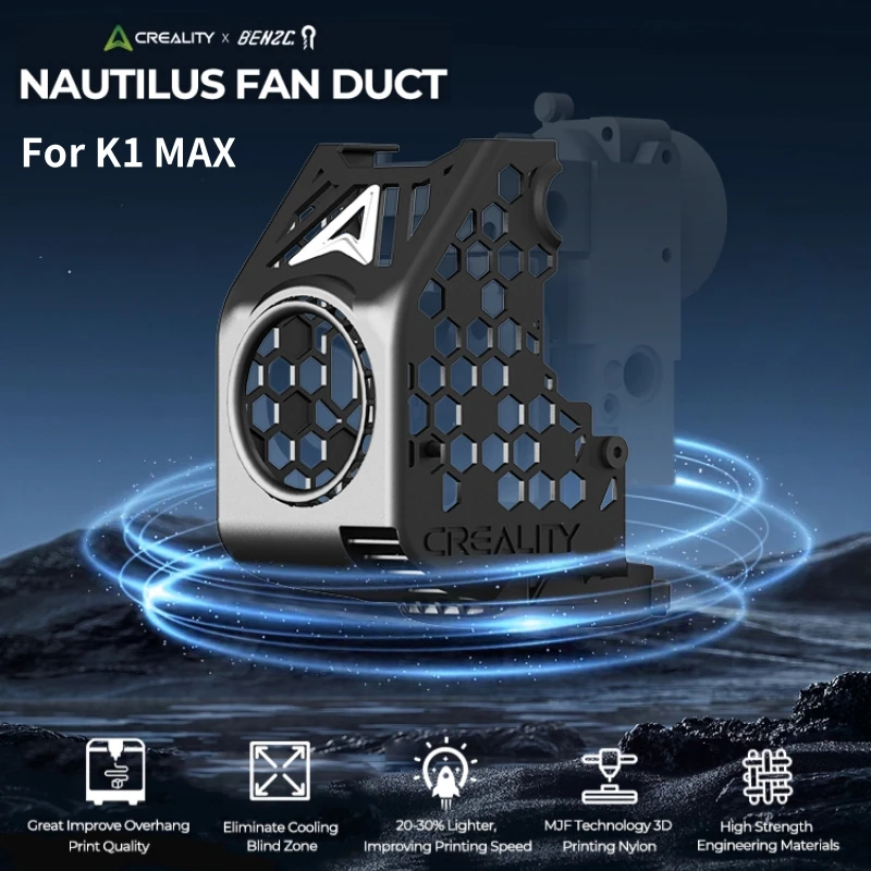 3D Printing Overhangs - Kanał wentylatora Creality X BEN2C Nautilus,