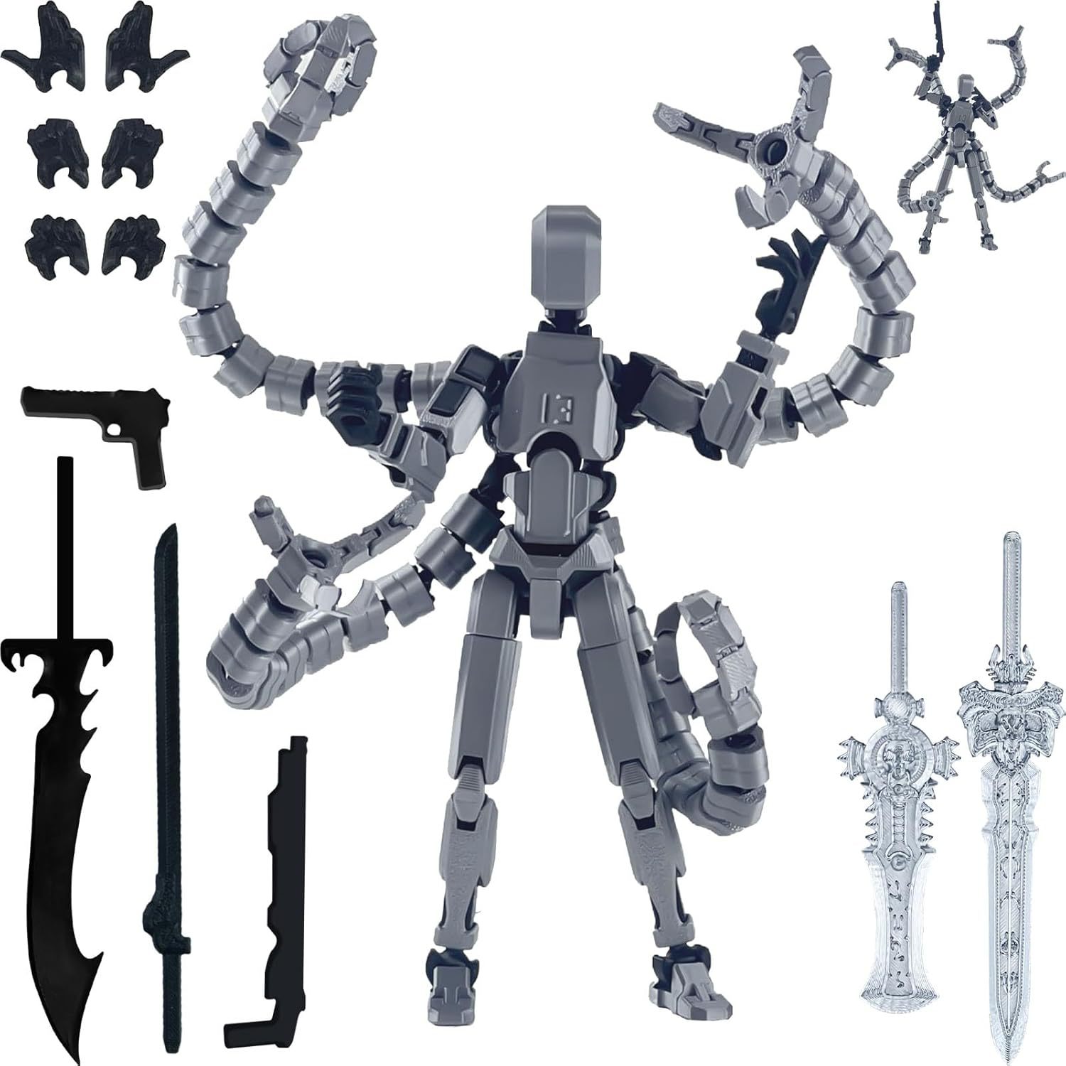 3D Printing Titanium - Zmontowana Figurka Akcji T13 Drukowana 3D