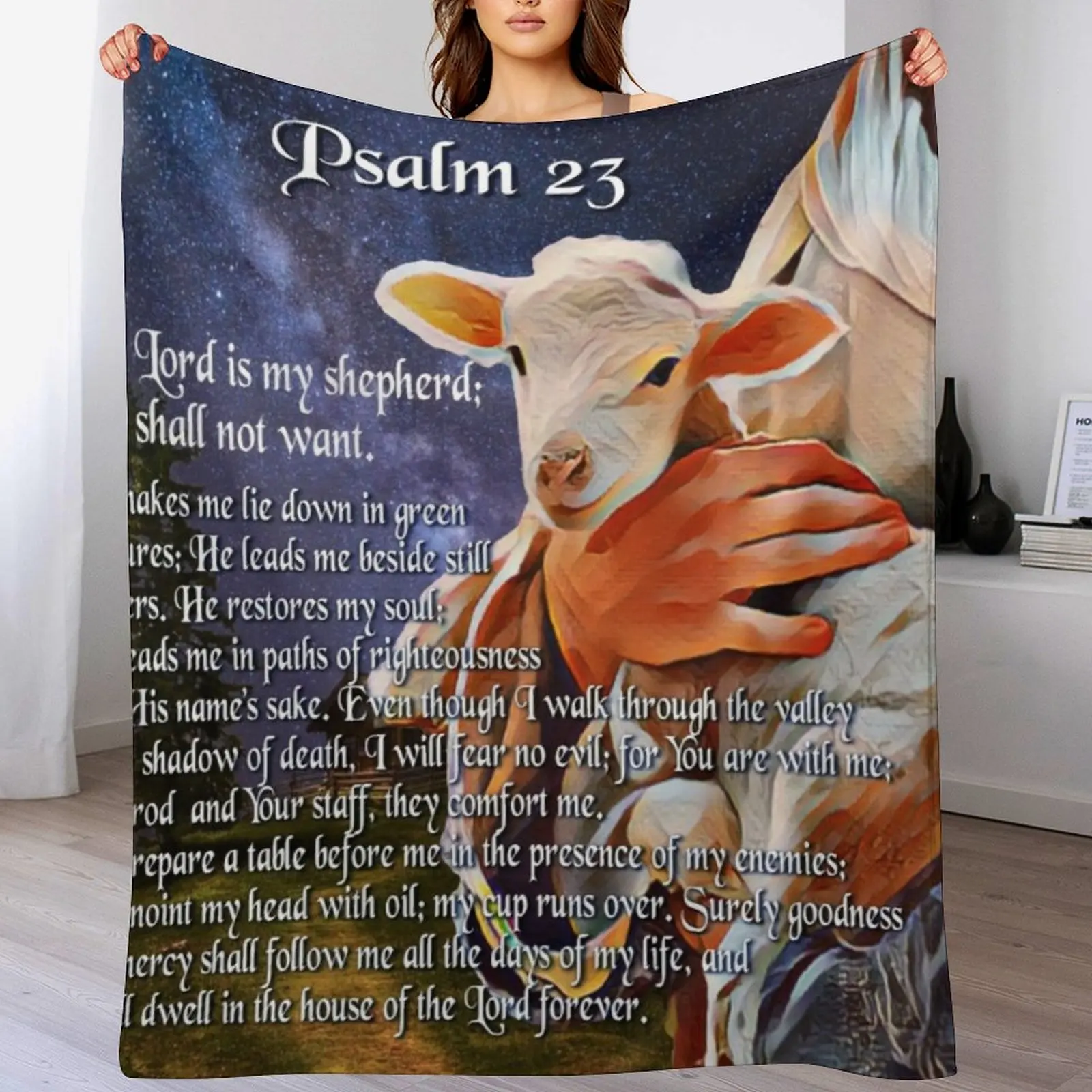 3D Printing Verse - Koc z wizerunkiem psalmu 23, ciepły