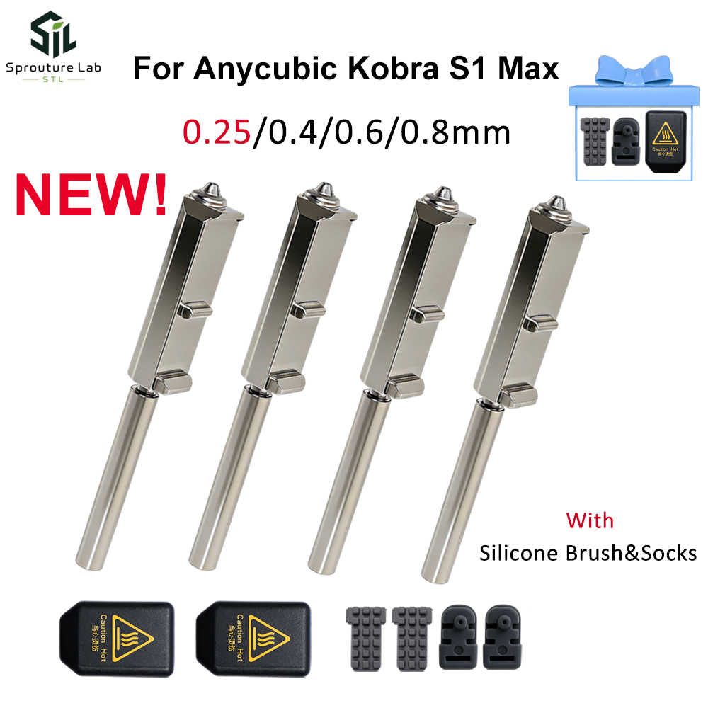 3D Printing Nozzle - Zestaw głowicy drukującej z dyszą 0.25/0.4/0.6/0.8mm